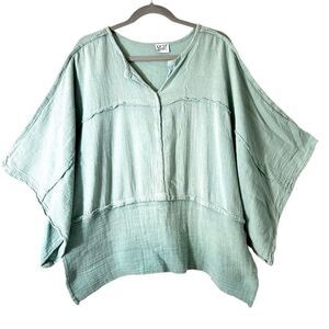 Oh My Gauze! XL Light Aqua blue oversized dolman  top